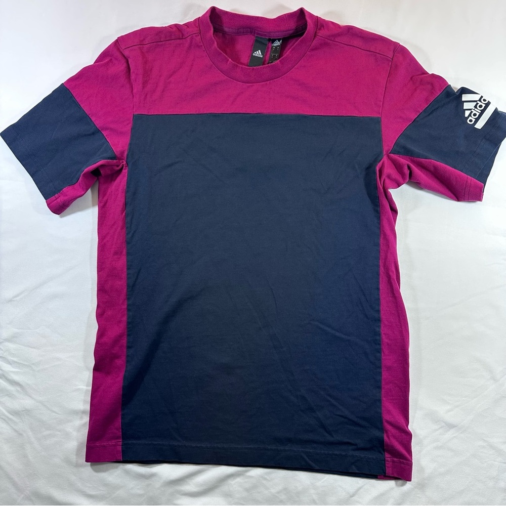 Adidas ZNE Short Sleeve Colorblock Magenta/Navy Training Shirt Men's Small